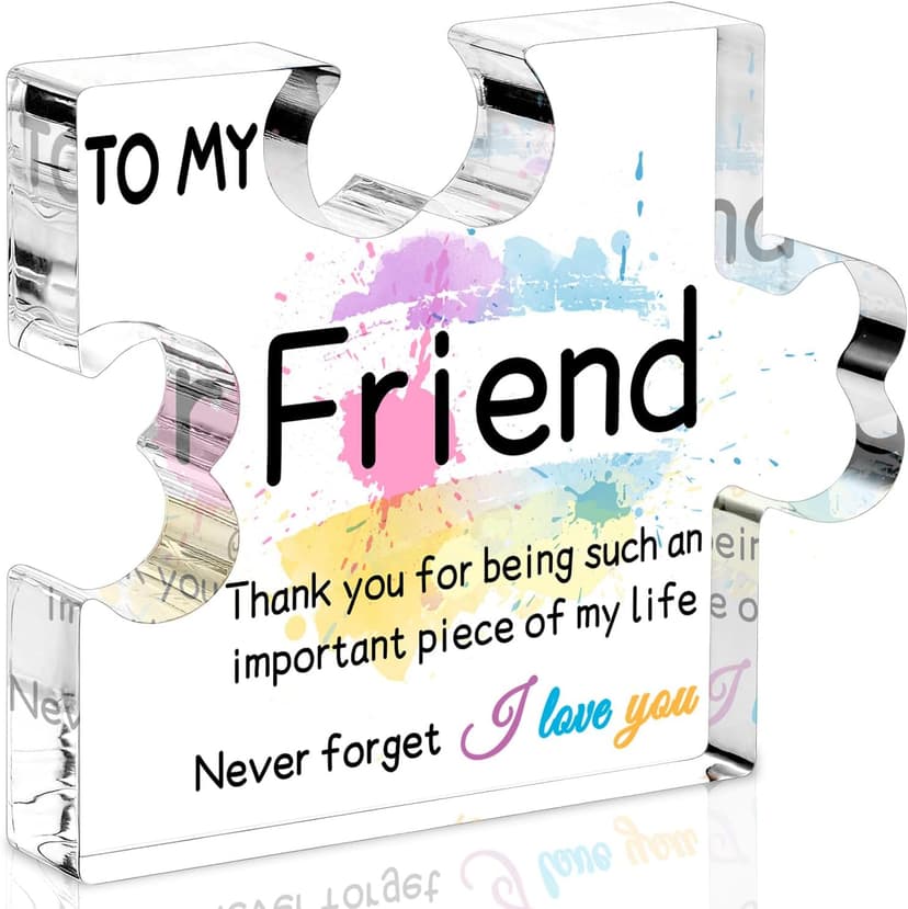 Friend Gifts for Women, Gifts for Friends - Acrylic Puzzle Piece Plaque Friend Gifts 4.7×3.8×0.6inch, Birthday Gifts for Women Friendship, Cool Gifts for Female Friend