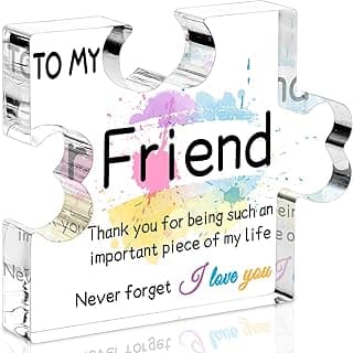 Friend Gifts for Women, Gifts for Friends - Acrylic Puzzle Piece Plaque Friend Gifts 4.7×3.8×0.6inch, Birthday Gifts for Women Friendship, Cool Gifts for Female Friend