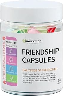 60PCS Pre-Written Friendship Messages in a Bottle, Bestfriend Birthday Gifts for Women Sister Bestie, Cute Capsule Messages in Plastic Jar Long Distance BFF Gifts