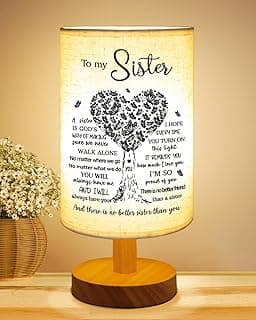 Sisters Gifts from Sister, to Sister Fabric Table Lamp, Sister Valentines Day Birthday Gifts for Sister, Bedside Table Lamp Gifts for Sisters from Sisters Adult