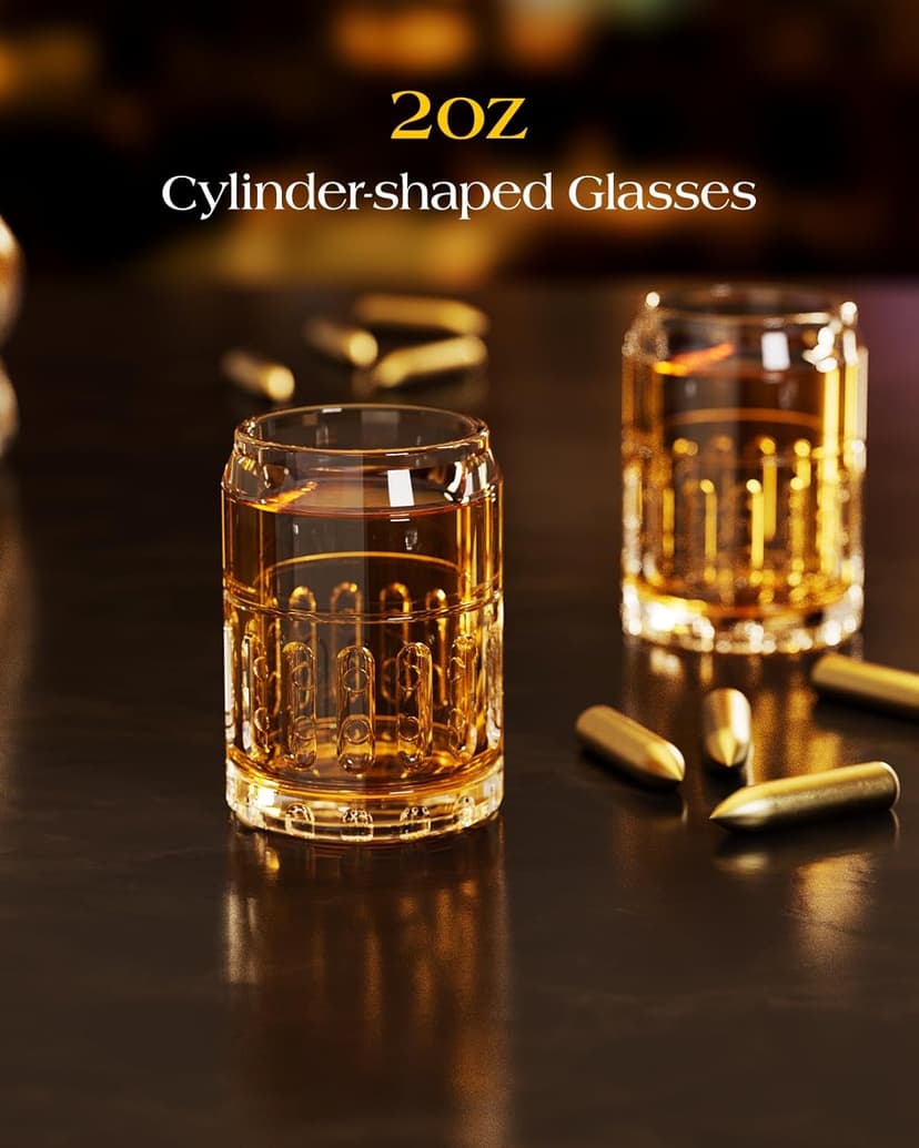 Gifts for Men Dad, Whiskey Decanter Set with 2 Glasses, Unique Gift for fathers day, Husband, Boyfriend, Brother, Anniversary Memorial Day Birthday Gift Ideas, Cool Drinking Accessories for Home Bar