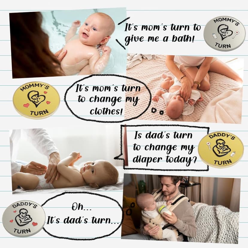 Lovely New Parent Decision Coin as New Parents Gifts for Couples, Double-Sided Coin as New Baby Gifts, Funny Gifts for New Mom Dad