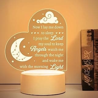 Baptism Gifts for Girl Boy, Nursery Decor Night Light Gifts for Bedtime Prayer, Baby Christening Gifts for Boys Girls, Dedication Gifts Baptismal Gifts Birthday Gifts for Kids, Baptism Decorations