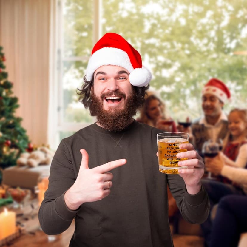 Ithmahco Funny Whiskey Glasses for Men, Bourbon Glasses Alcohol Gift for Man, Funny White Elephant Gifts Gifts for Men, Christmas Gag Gift Ideas for Him Husband Daddy Dad Coworker Boss