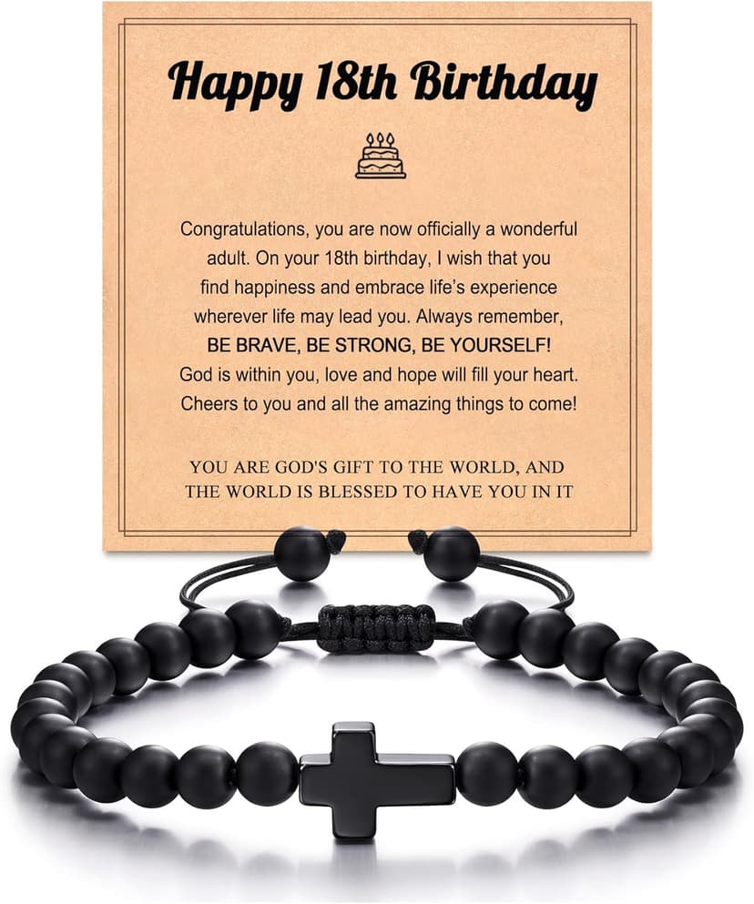 Tarsus Birthday Gifts for Men Teens, You are God's Gift to The World, 16th 18th 21st Birthday Cross Bracelet for Son Grandson Brother