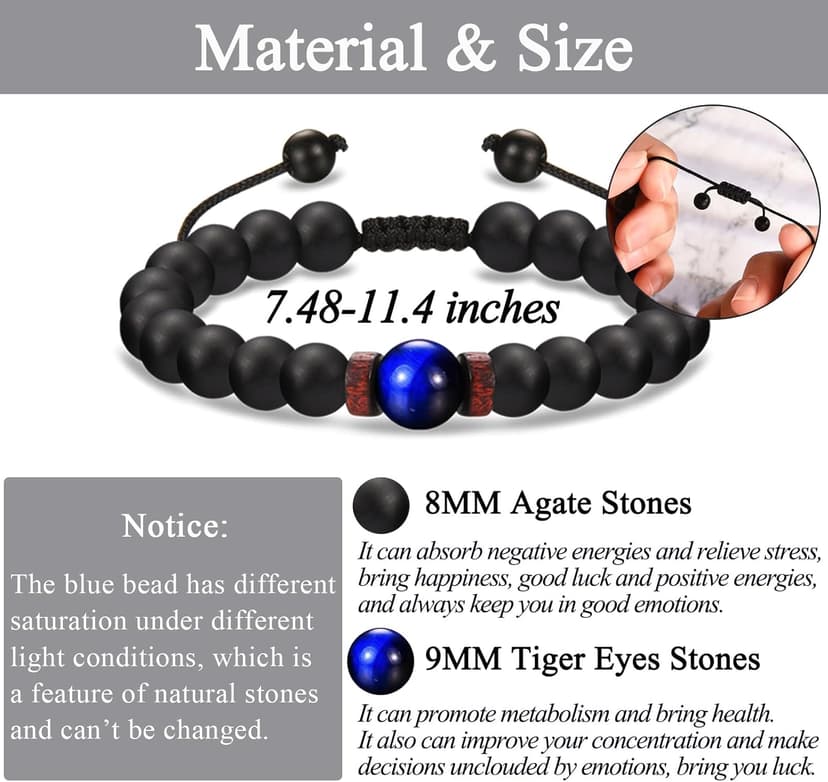 Bracelets Gifs for Friend Brother Husband Dad Brother in Law Son in Law Uncle Son Grandson Nephew, Birthday Christmas Valentines Fathers Stocking Stuffers Gifts for Men Boys Him with Sentimental Card