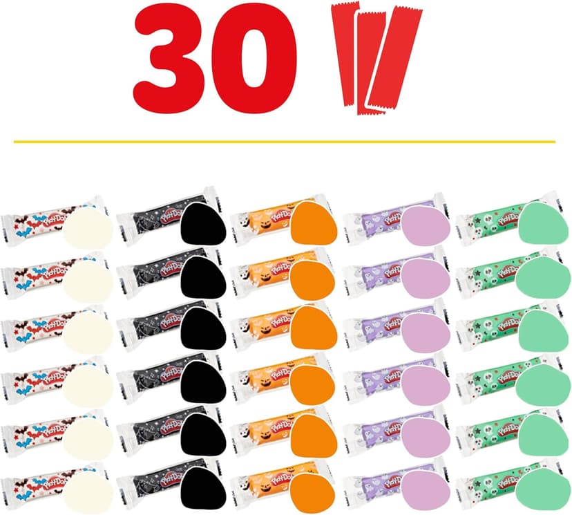 Play-Doh 30 Pack Spooky Colors, Individually Wrapped 1 Ounce Sticks for Halloween, Trick or Treat, or Fall Seasonal Arts & Crafts for Kids 2+