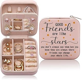 Friendship Gifts for Women Jewelry Box, Best Friend Bestie Gifts, Birthday Gifts for Women Friendship, Good Friends Are Like Stars Jewelry Case, Cool Gifts for Female Friend Jewelry Organizer Holder