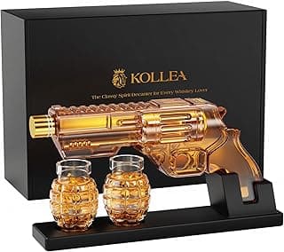 Kollea Whiskey Decanter Set with Grenade-Shaped Shot Glasses, Anniversary Birthday Gifts for Men Who Have Everything, Whiskey Gifts for Father, Husband, Boyfriend & Military Enthusiasts, Christmas