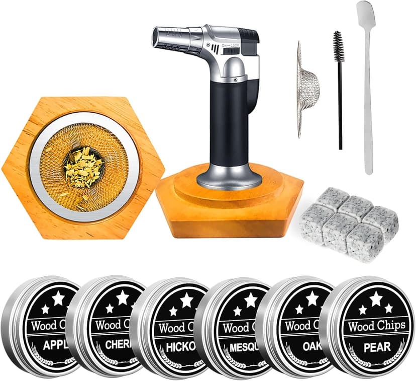 Bourbon Whiskey Gifts for Men Dad - Cocktail Smoker Kit with Torch, Birthday Anniversary Unique Gifts for Dad Boyfriend Husband Grandpa, Smoked Bourbon Kit, Mens Gifts Ideas