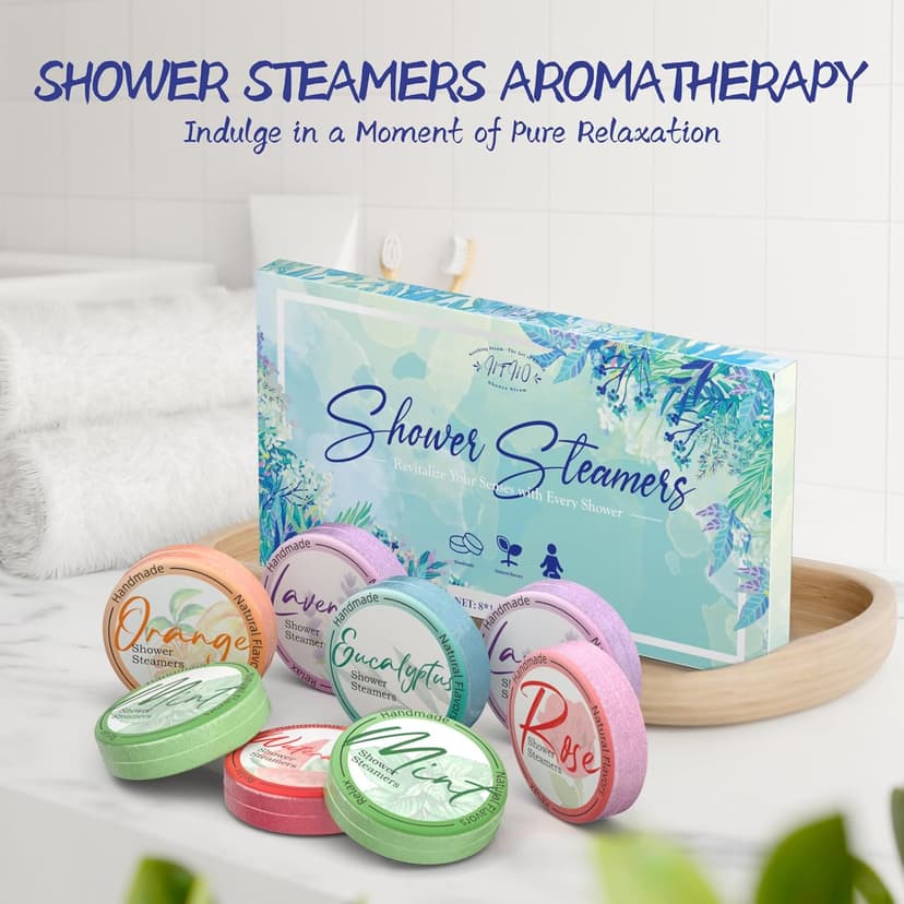 Shower Steamers Aromatherapy 8 Pack - Gifts for Women, Shower Bombs with Essential Oils, Self Care and Stress Relief Stocking Stuffers, Relaxation Birthday Gifts for Women and Men