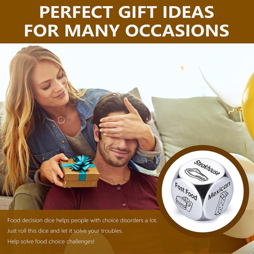 Stocking Stuffers for Adults Men Women White Elephant Gifts for Couples Funny Date Night Food Dice Anniversary Valentine's Day Birthday Gifts for Men Women Him Her