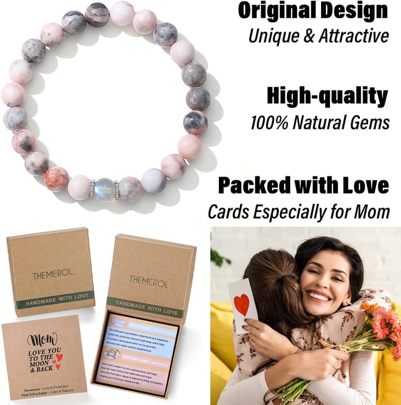 Unique Gifts for Mom - Handmade Crystal Bracelet with Meaning - Comes in Gift Box and Crystal Card