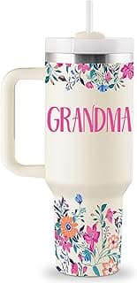 Grandma Gifts Birthday Gifts for Grandma Great Grandmother Gift Ideas Best Grandmother Gift from Granddaughter Grandson for Mothers Day Christmas 40oz Travel Cup Insulated Tumbler with Lid & Straw