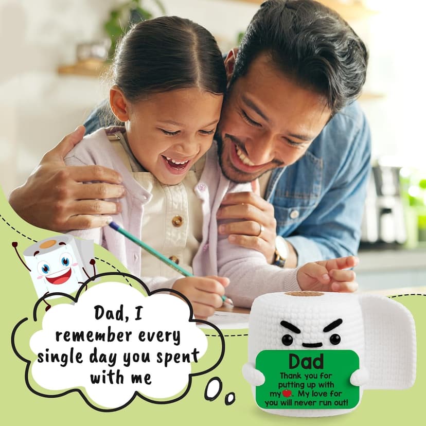 Dad Birthday Gifts for Dad from Daughter Son Christmas Funny Small Gag Cool Handmade Crochet I Love You Daddy New Bonus Step Best Dads Ever Thank You Fathers Day Christmas Stocking Stuff Gift