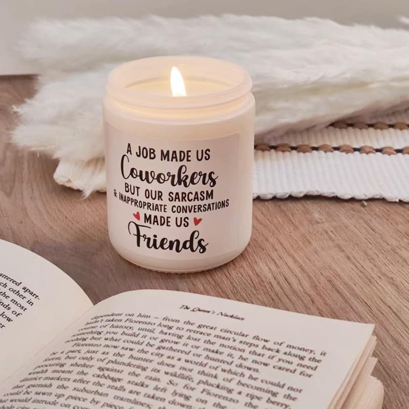 Soy Wax Lavender Candles - Retirement & Going Away Gifts for Women & Men, Funny & Farewell Gifts for Coworkers, Birthday Candles Included