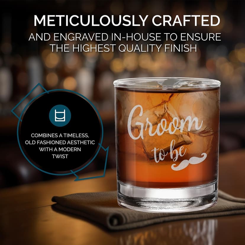 shop4ever Groom To Be Engraved Whiskey Glass 11 oz. Wedding Engagement Gift