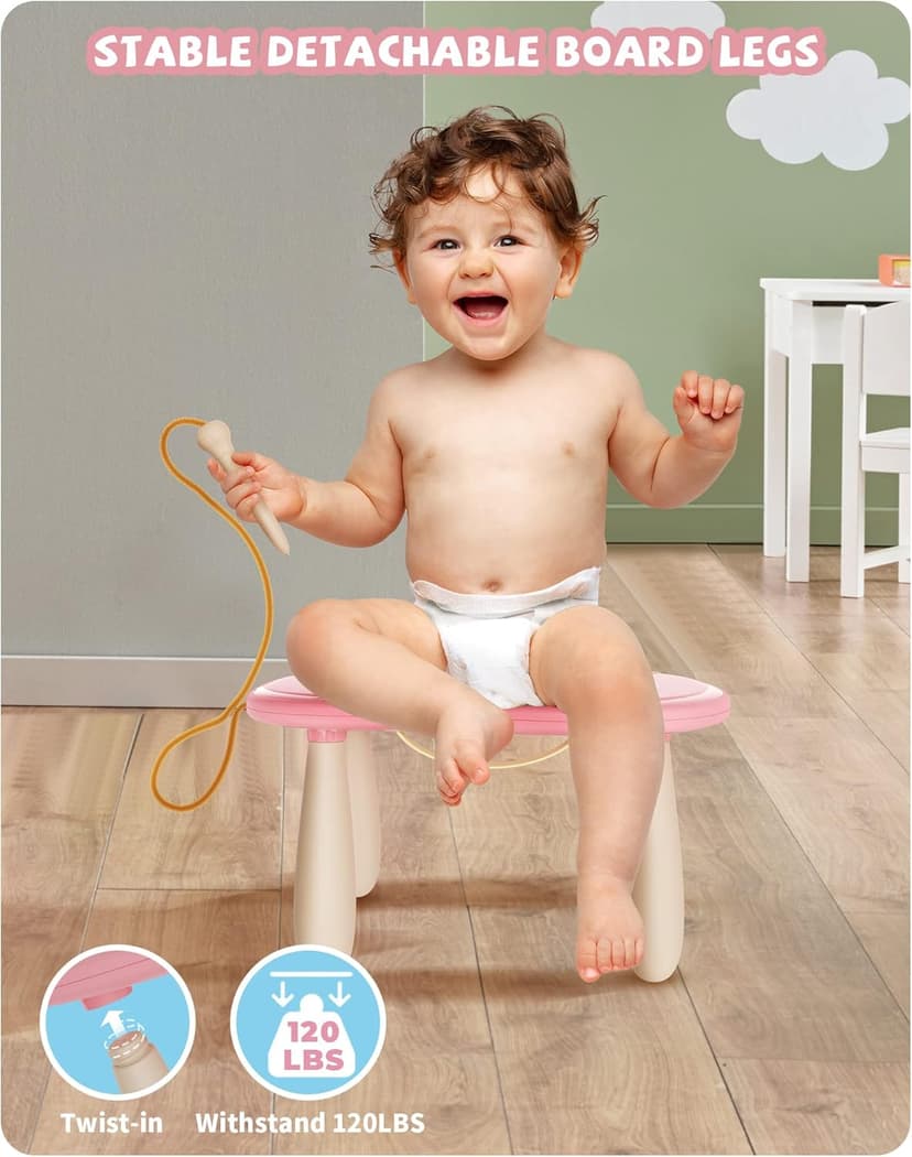 Kikapabi Toddler Magnetic Drawing Board - 1st Birthday Gifts for 1 2 3 Year Old Girls & Boys, Learning Doodle Board, Educational Toys for Baby (Pink)