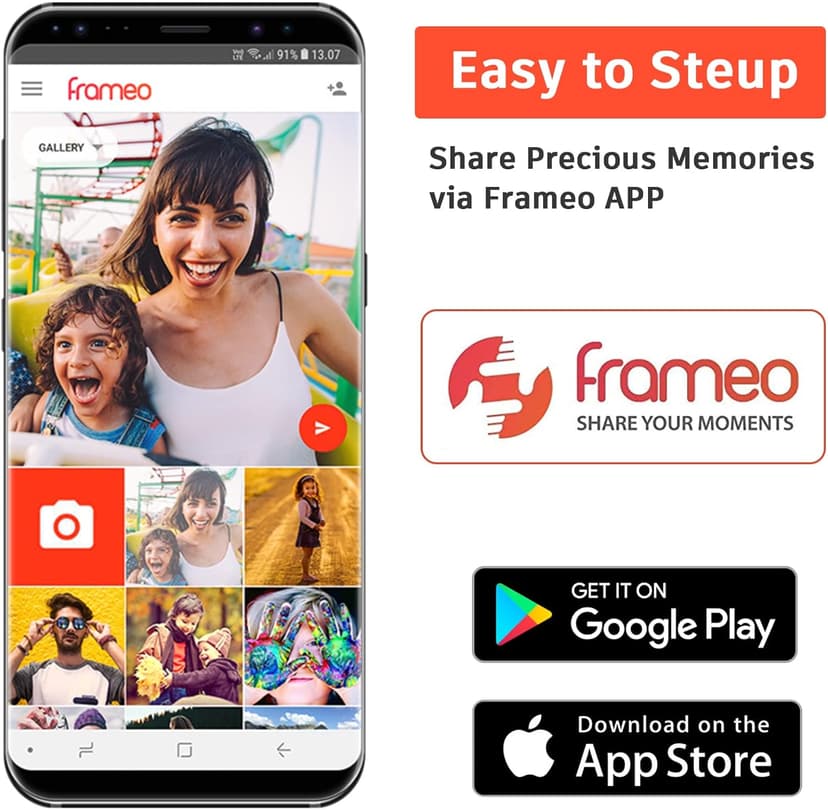 Frameo 10.1 inch Digital Picture Frame WiFi Smart Digital Photo Frame Wood IPS HD 1280 * 800 1080P Touch Screen Auto-Rotate Easy Setup to use Free Share Photos and Videos Gift for mon Father Women