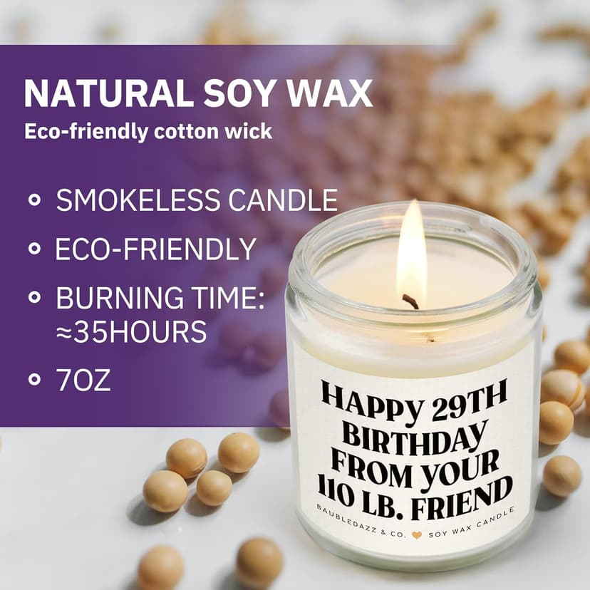 BaubleDazz Funny Best Friend Birthday Gifts for Women- Handmade Lavender Soy Wax Candle- Happy 30th, 40th, 50th, 60th,70th Birthday Gifts for Women, Friend, Her, Bestie (7oz)