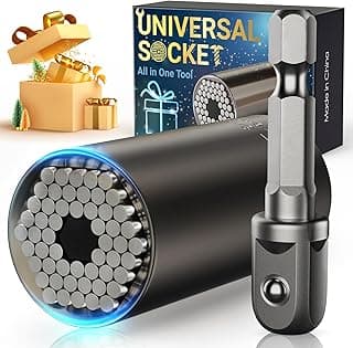 Stocking Stuffers for Men Adults Tools, Super Universal Socket Gifts for Men Grip Socket Set with Power Drill Adapter, Cool Gadgets Christmas Gift for Dad Men Husband Boyfriend Him Who Have Everything