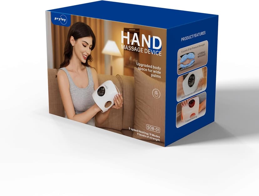 Hand Massager, 9 Modes 9 Intensities Hand Massage, Cordless Hand Massager for Arthritis and Carpal Tunnel, Gift for Christmas Men Women Parents Relaxation at Office,White
