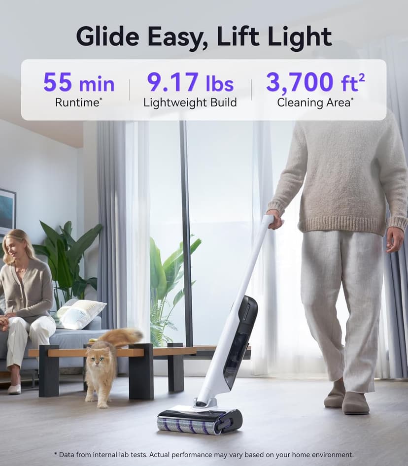 NARWAL S30 Wet Dry Vacuum Cleaner with 20000Pa Suction, 176°F Self-Cleaning, Heated Drying, Disposable Waste Bag, Tangle-Free, Cordless Vacuum Mop for Hard Floors & Edge Cleaning, Easy to Use