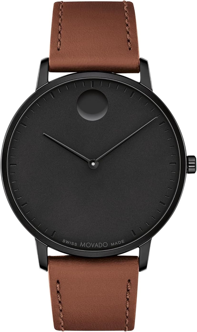 Movado Face Men's Luxury Quartz Watch - Swiss Movement - Water Resistance 30 Meters (3ATM) - Elegant Timepiece - Gift for Him - 41mm