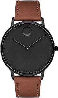 Movado Face Men's Luxury Quartz Watch - Swiss Movement - Water Resistance 30 Meters (3ATM) - Elegant Timepiece - Gift for Him - 41mm