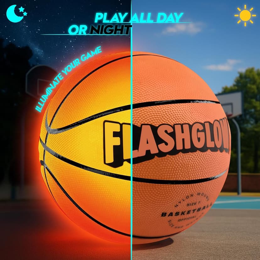 Light Up LED Basketball for Teen Boys: Cool Nighttime Ball Game Gifts for Birthday Christmas Easter – Size 7 Outdoor Rubber Ball for Boys Girls 8-15+ Year Old