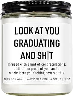 Funny Grad Candle, 2025 Graduation Gifts for Her, Him - College, High School, Masters Degree, Phd, Nursing & Nurse Graduation Gifts for Women, Men - 9 oz