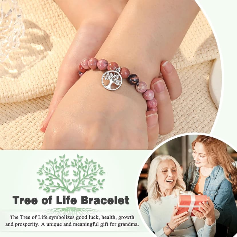 UNGENT THEM Tree of Life Bracelet for Women, Gifts for Grandma, Nana, Mother in Law, Mom, Gigi, Mimi, Aunt, Sister in Law, Teacher, Birthday Christmas Wedding Mothers' Day Gifts