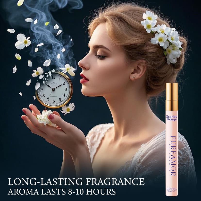 Pheromones Perfumes for Women, 4-pack Giftbox Perfume Set, Amber Vanilla, Saffron Amber, Woody Citrus, Spicy Sandalwood, 1.64fl. Enhanced Scents Pheromone Cologne for Men&Women,Travel Size Perfumes