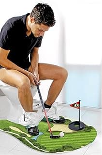 Toilet Golf Game-Practice Mini Golf in Any Restroom/Bathroom - Great Toilet Time - Dad Gifts, Funny Gifts for Dad, Funny White Elephant Gifts, Gag Gifts for Husband, Boyfriend, Men.