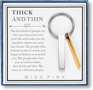 Thick And Thin Keychain for Best Friend, Women & Men, Sentimental Friends Gifts, Sisters Tribe Friendship Gift