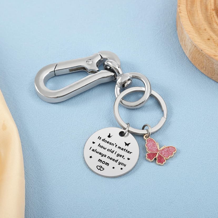 Mom Birthday Gifts - Mothers Day Keychain from Daughter Son, Kids Baby Toddler - Christmas Valentines Day Gifts