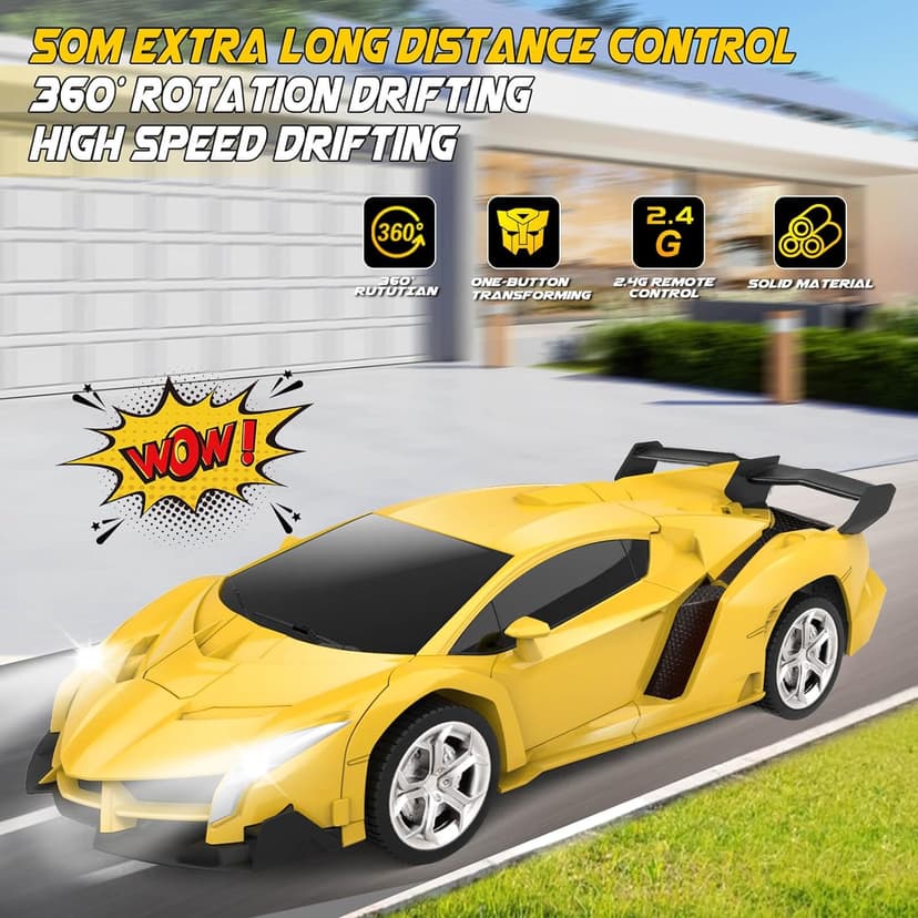 Transform Remote Control Car Toy for Kids 4 5 6 7 8, Remote Control Car for Boys 4-7, Transform Cars for Boys 4-6, Toy Car 5 Year Old Boy, Toys for 3 4 5 6 7 8 9 10 11 12 Years Old Boy