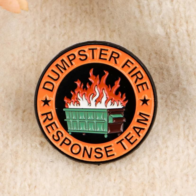 1Pcs/5Pcs/10Pcs Dumpster Fire Enamel Pins Response Team Alloy Badges for Jackets Hilarious Gifts for Coworkers Team Members