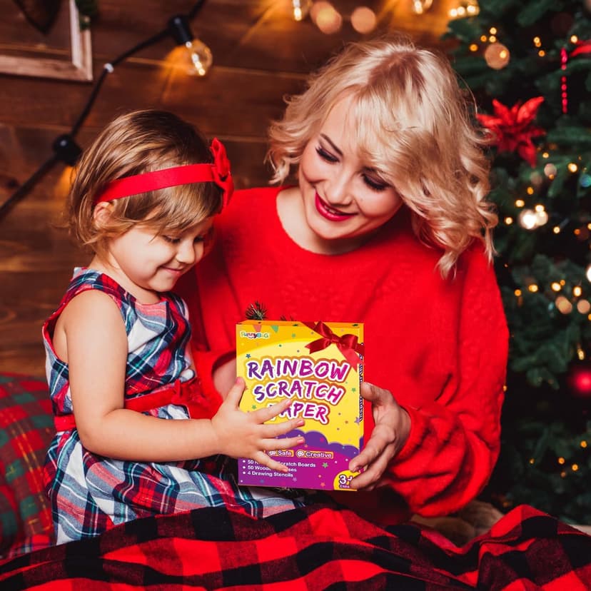 FUNNYB&G Rainbow Scratch Paper Art for Kids - 60 Pcs Magic Rainbow Scratch Paper Off Set Scratch Easter Crafts Arts Supplies Kits Pads Sheets for Party Games Halloween Christmas Birthday Gifts