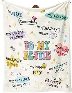 Best Friend Birthday Gifts for Women, Best Friends Blanket, Bestie Gift for Women, Friendship Gifts for Woman, Bestie Birthday Gift for Woman Friendship, Yellow Throw Blanket 60”x50” Inches