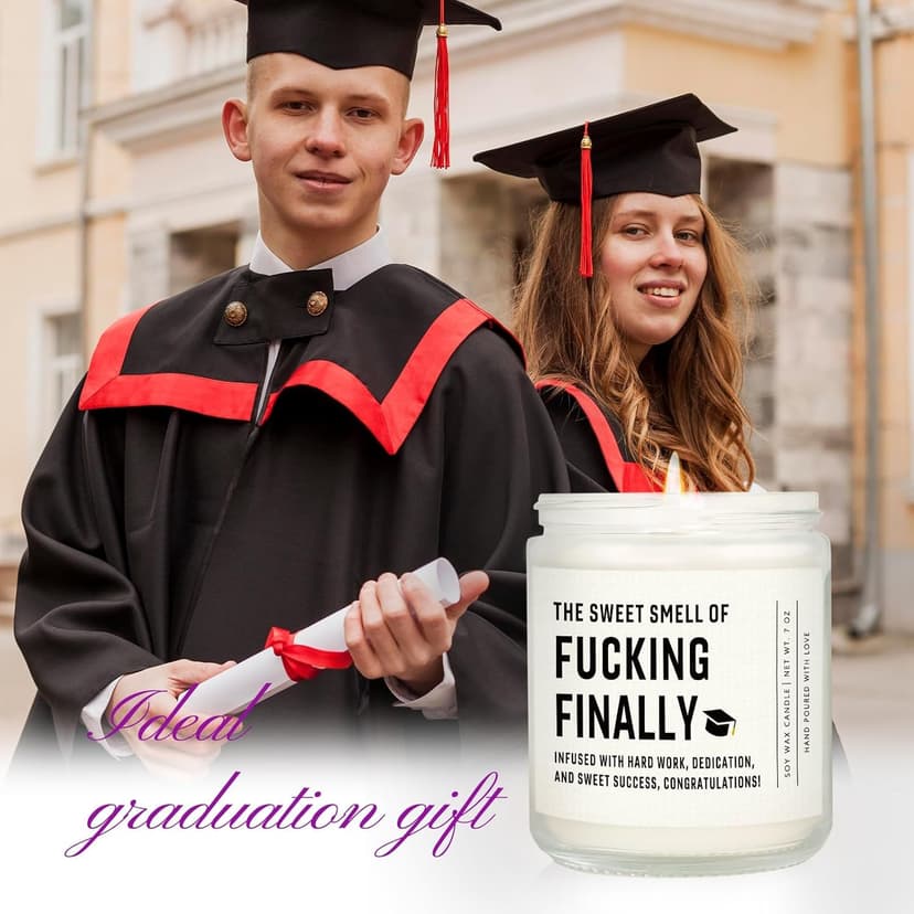 Shqiueos Funny Graduation Gifts for Her Him, Graduation Candle for Women Men Lavender Scented 7 Oz, 2025 Graduations Gifts for Masters Degree, College, High School, PhD Grad Gift for Nurse Law School
