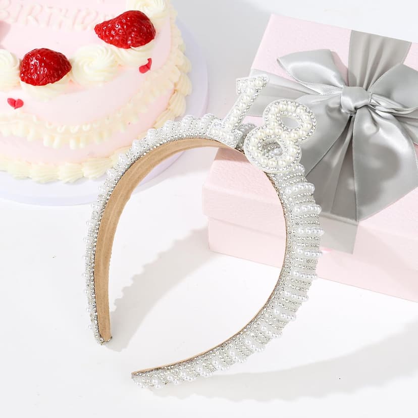 WHAVEL 18th Birthday Decorations for Girls - Happy 18th Birthday Headband - Girls Birthday Party Decorations
