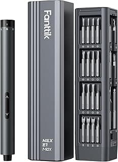 Fanttik E1 Max Electric Screwdriver, Mini Precision Screwdriver Set, 50 Magnetic Bits, Magnetic Storage, 5/32‘’Hex, Repair Tool Kit for Electronics Phone Camera Laptop Watch (Grey)