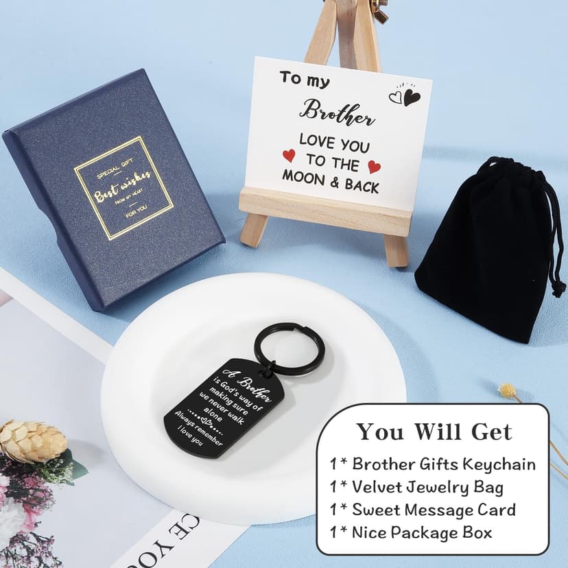 Gifts for Brother from Sister, Brother Birthday gifts, Remember I Love You Gift Keychain for Birthday Christmas Graduation