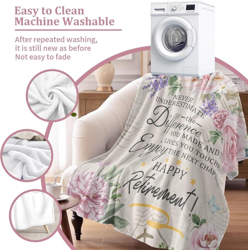 Retirement Gift for Woman, Retirement Blanket for Women/Men, Farewell Gifts for Coworkers, Going Away Goodbye Merch for Mom Grandma Throws Blankets 60"x50"