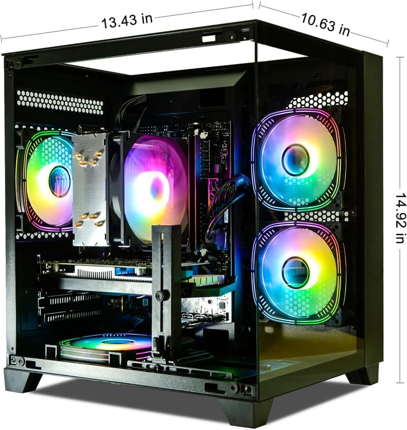 LXZ Gaming PC Desktop, I5-12400F, 2.5GHz, GeForce RTX 3050 6GB, 16GB DDR4 RAM, 1TB NVME SSD, for Gaming and Work, Black