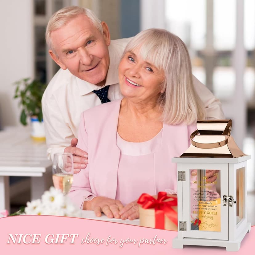 50th Wedding Anniversary Lantern 50th Anniversary Wedding Gifts for Couple Parents Grandparents Husband Wife
