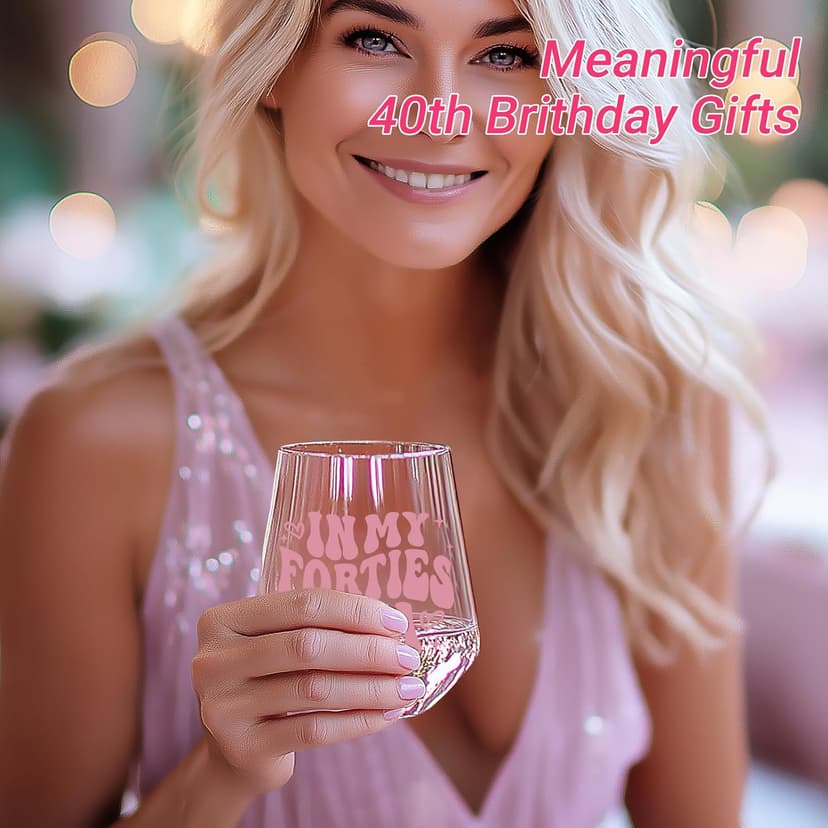 40th Birthday Gifts For Her - In My 40s Era Wine Glass, Best 40th Birthday Gifts For Women, 40 Years Old Gifts For Sister, Son, Daughter, Mom, Best Friend, Birthday Glass For Decorations, 18oz