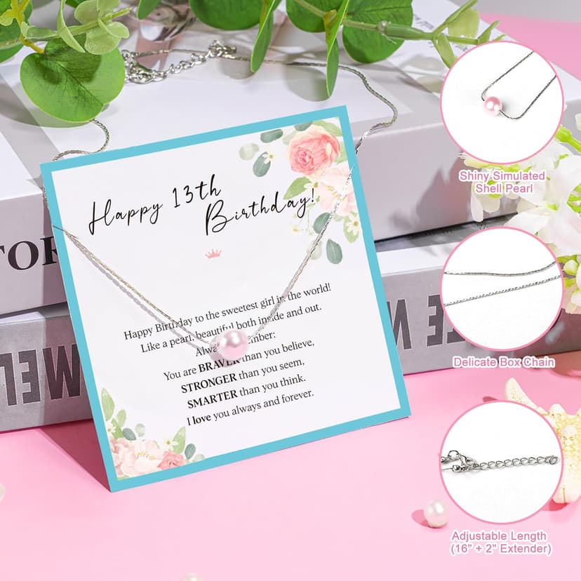 13th Birthday Gifts for Girls – Gift Set for 13 Year Old Girl with Glass, Jewelry, Bracelet, Socks, Makeup Bag – Teen Girl 13th Birthday Decorations – Present for Daughter, Niece, Granddaughter