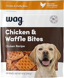 Amazon Brand - Wag Dog Treats, Chicken and Waffle Bites, 12 oz Resealable Pack of 1